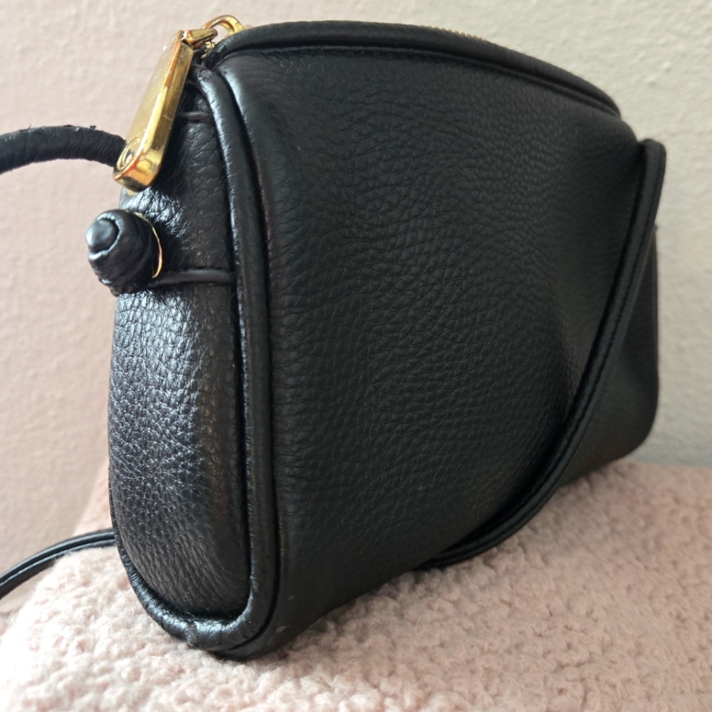 Black Leather Mini Crossbody